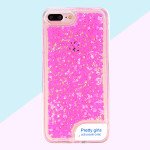 Wholesale iPhone 7 LED Light Up Liquid Star Dust Case (Hot Pink)